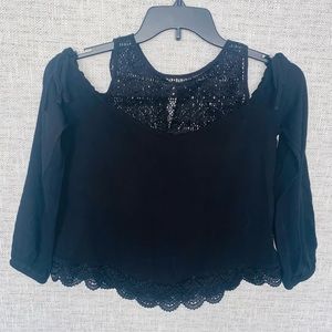 Express Top Cold Shoulder Women Size XS Black Color